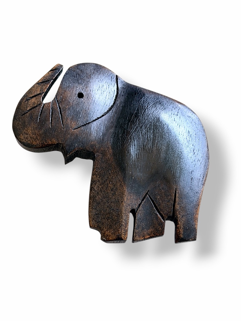 Elephant wooden brooch abstract handcarved brooch